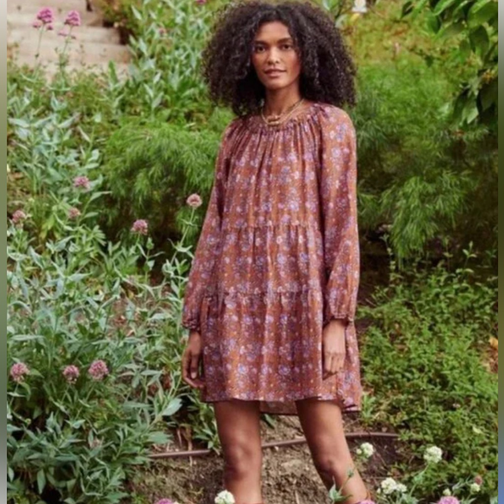 Xirena Brown Floral Lea Short Dress